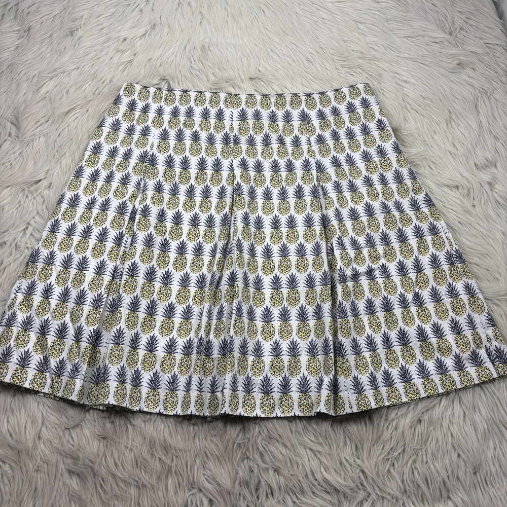 Charter Club Women's 16 Pineapple Print Pleated A-line Skirt Resortwear Tropical